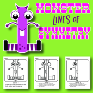 cute monster lines of symmetry worksheets