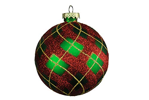 Queens of Christmas 4 Pack Christmas Ornaments, 100mm, Red & Green, 4 Count