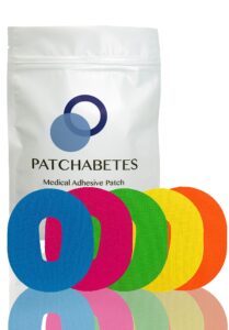dexcom g6 adhesive patch - 20 pack - waterproof, hypoallergenic, multiple color options (rainbow pack)