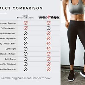 Sweat Shaper Women's Sauna Leggings Compression High Waist Yoga Pants Thermo Sweat Capris (Black, X-Large)