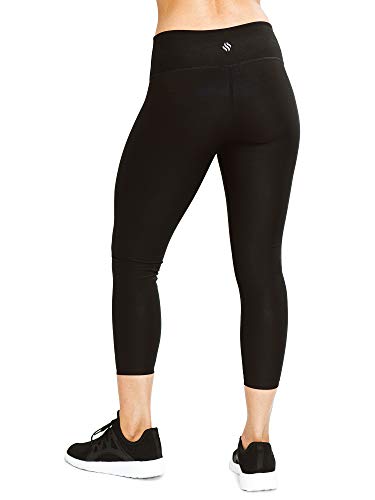 Sweat Shaper Women's Sauna Leggings Compression High Waist Yoga Pants Thermo Sweat Capris (Black, X-Large)