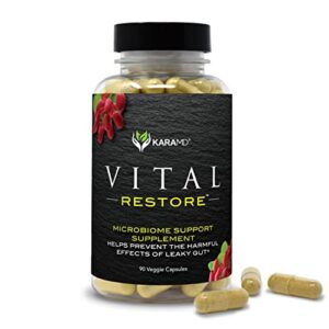 karamd vital restore | natural leaky gut & digestive health supplement | repair leaky gut | total restore of healthy enzymes, energy & gut lining | non-gmo, gluten free & vegan friendly (30 servings)