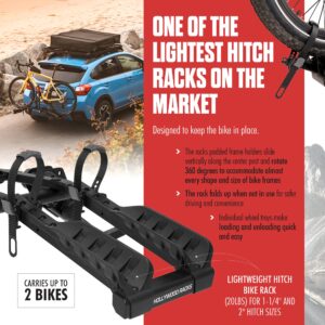 Hollywood Racks Destination 2 Hitch Bike Rack, Transports 2 Bikes up to 35 lbs Each - Lightweight Platform Style Bike Carrier for Car, SUV, or Truck - Secure, Foldable Bicycle Car Racks