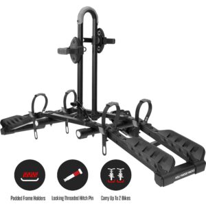 Hollywood Racks Destination 2 Hitch Bike Rack, Transports 2 Bikes up to 35 lbs Each - Lightweight Platform Style Bike Carrier for Car, SUV, or Truck - Secure, Foldable Bicycle Car Racks