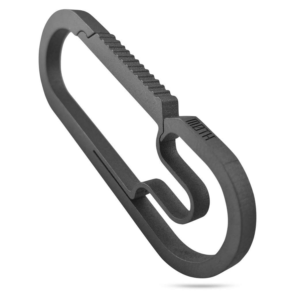 MØTH Titanium Carabiner Keychain -The Baxter - Ultralight Multipurpose Clip for Everyday Carry & Use - For Hiking, Camping, Daily Use, & More Flexgate Design - Strong & Durable - 2.75 x 1 x 1/8 Inches