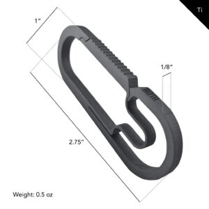 MØTH Titanium Carabiner Keychain -The Baxter - Ultralight Multipurpose Clip for Everyday Carry & Use - For Hiking, Camping, Daily Use, & More Flexgate Design - Strong & Durable - 2.75 x 1 x 1/8 Inches