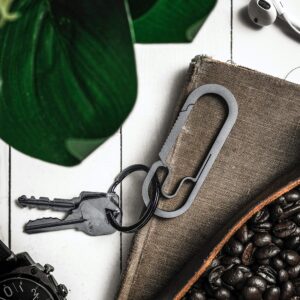 MØTH Titanium Carabiner Keychain -The Baxter - Ultralight Multipurpose Clip for Everyday Carry & Use - For Hiking, Camping, Daily Use, & More Flexgate Design - Strong & Durable - 2.75 x 1 x 1/8 Inches