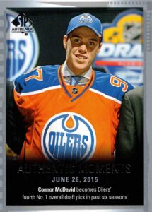 2015-16 upper deck sp authentic hockey #153 connor mcdavid rookie card