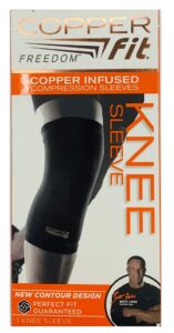 copper fit freedom knee sleeve 2 pack, copper infused compression sleeve with contour design, 2 knee sleeve, as seen on tv (large)