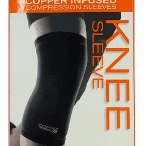 Copper Fit Freedom Knee Sleeve 2 Pack, Copper Infused Compression Sleeve with Contour Design, 2 Knee Sleeve, As Seen on TV (Large)