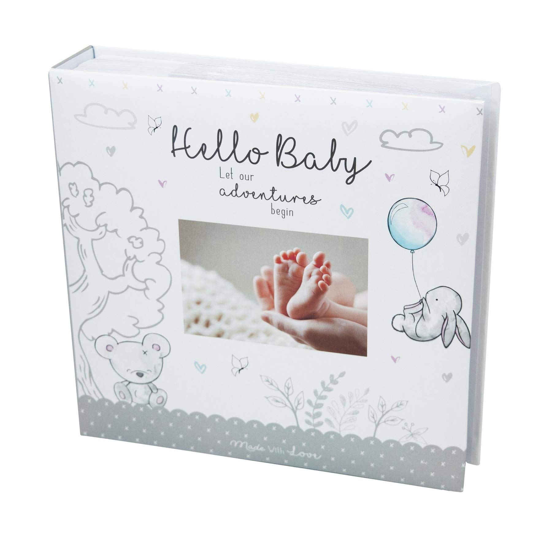 Widdle Celebrations Baby First Photo Album 4x6'' 200 Photos memo White Unisex Birthday Christening