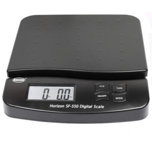 horizon sf-550 55 lb x 0.1 oz digital postal shipping scale with counting function, auto read hold, 1 gram accuracy