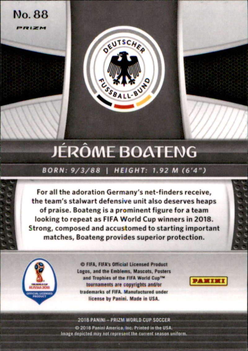 2018 Panini Prizm World Cup Red and Blue Wave Prizms #88 Jerome Boateng Germany Soccer Card