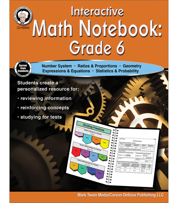 Mark Twain | Interactive Math Notebook Workbook | Grade 6, Printable