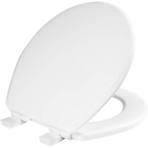 bemis 600e4 000 ashland toilet seat with slow close, never loosens and provide the perfect fit, round, enameled wood, white