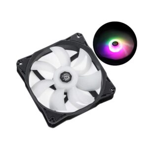 bitspower notos 120mm case fan, drgb computer fan pwm pc cooling fan led high airflow 5v 3-pin addressable rgb 1800 rpm (1 pack)