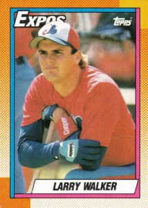 1990 topps baseball #757 larry walker rookie card