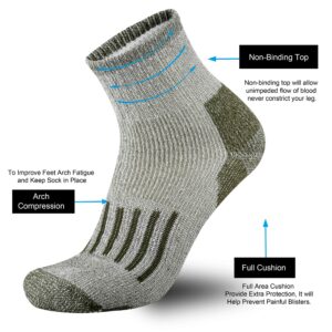 ONKE Merino Wool Low Cut Quarter Socks for Men Outdoor Trail Running Hiking Hiker All Season with Moisture Wicking Control(MixColor1 L)