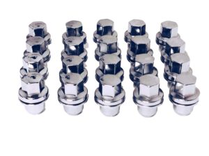 set of 20 eisen chrome oem factory style lug nuts compatible with stock wheels land range rover hse sport lr3 lr4