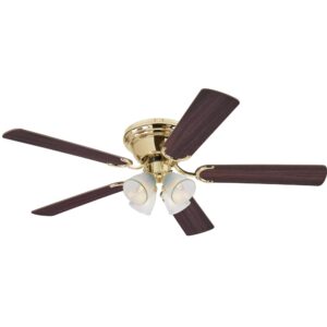 westinghouse lighting 7232400 contempra iv indoor ceiling fan with light, 52 inch, brass