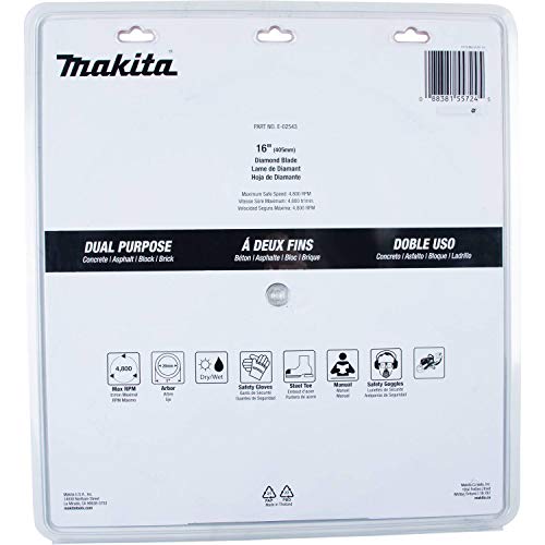 Makita E-02543 16" Diamond Blade, Segmented, Dual Purpose