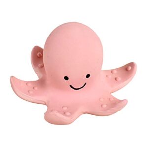tikiri toys ocean buddies octopus natural rubber rattle (pink)
