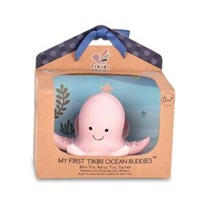 Tikiri Toys Ocean Buddies Octopus Natural Rubber Rattle (Pink)