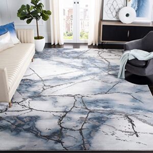 safavieh craft collection area rug - 5'3" x 7'6", grey & blue, modern abstract design, non-shedding & easy care, ideal for high traffic areas in living room, bedroom (cft877l)
