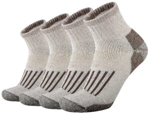 onke merino wool low cut quarter socks for men outdoor trail running hiking hiker all season with moisture wicking control(brown l)