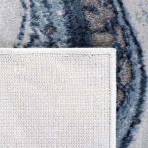 SAFAVIEH Craft Collection Area Rug - 9' x 12', Blue & Grey, Modern Abstract Design, Non-Shedding & Easy Care, Ideal for High Traffic Areas in Living Room, Bedroom (CFT819M)