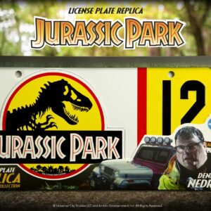 Doctor Collector Collectable Dennis Nedry Jurassic Park License Plate Replica, Multi