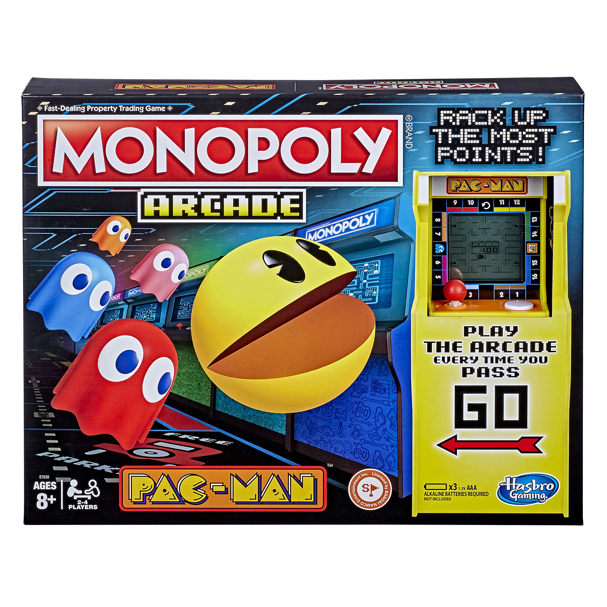 Monopoly Arcade Pac-Man Game Board Game for Kids Ages 8 and Up; Includes Banking and Arcade Unit