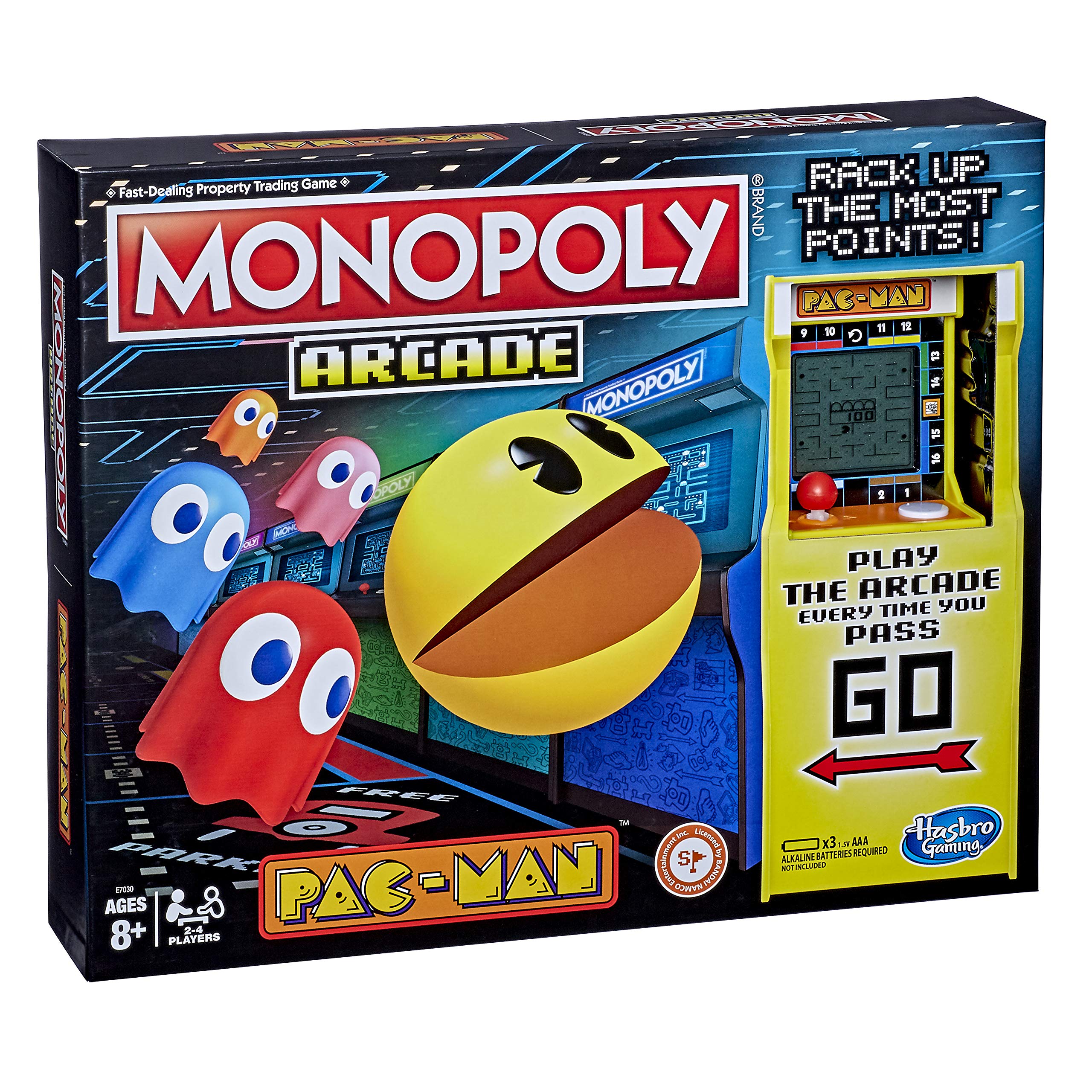 Monopoly Arcade Pac-Man Game Board Game for Kids Ages 8 and Up; Includes Banking and Arcade Unit