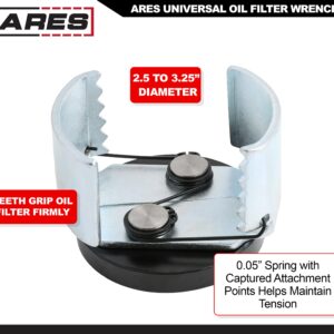 ARES 56028 - Universal Oil Filter Wrench - 3/8-Inch Drive - Removes 2.5 to 3.25-inch Diameter Spin-On Style Oil Filters