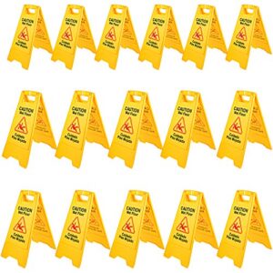 bestequip 16 pack wet floor sign, 25" caution signs wet floor, fold-out wet floor sign bilingual, double sided wet floor cones, wet sign floor sign for restaurant restroom office