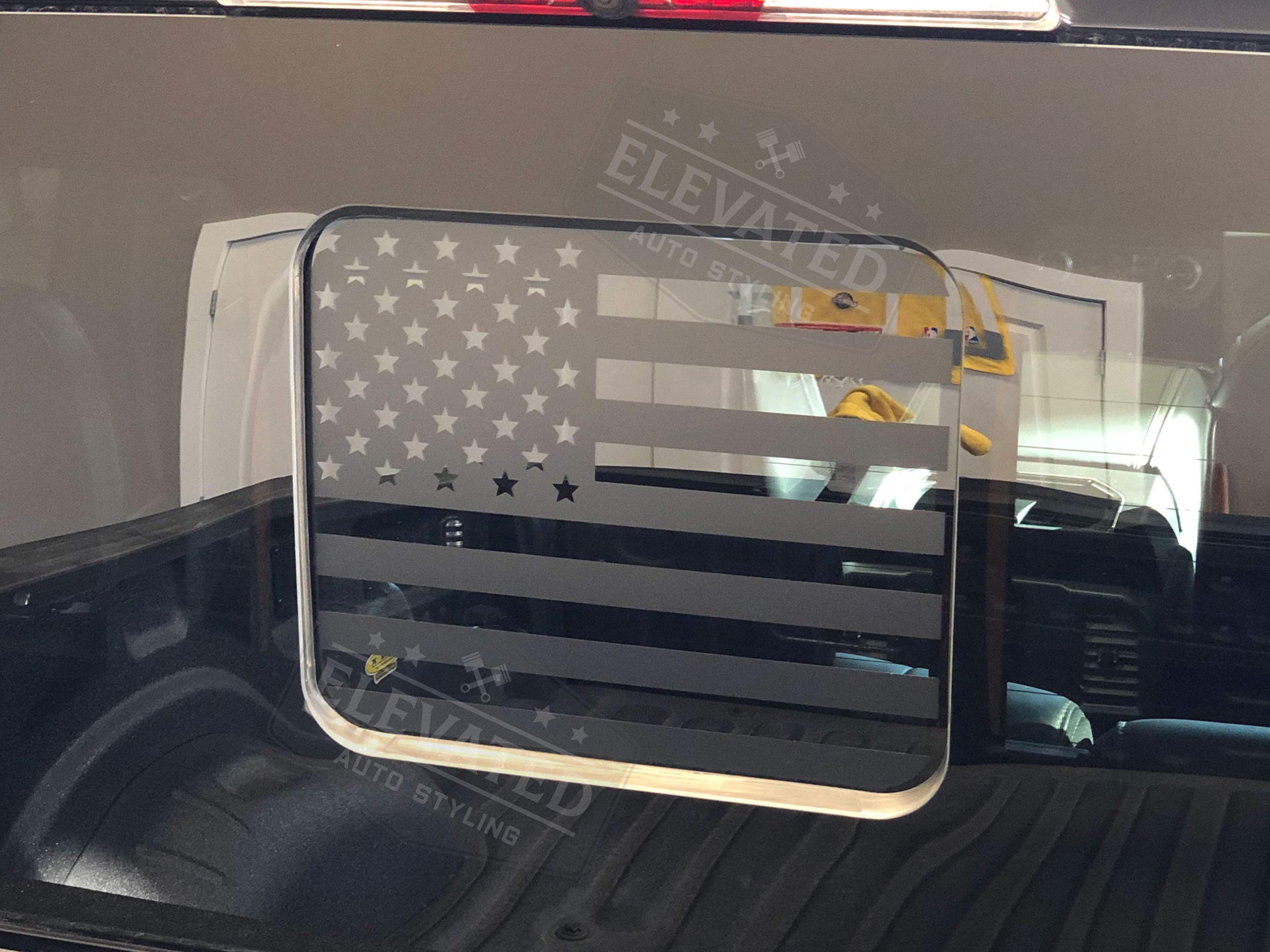 Elevated Auto Styling - Ford F150 Rear Middle Window American Flag Decal Fits F250, F350