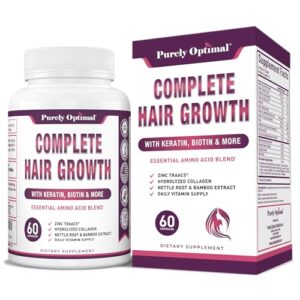 premium hair growth for women & men - hair growth vitamins w/ biotin & keratin - prevents hair loss & thinning, supports thicker healthier hair growth - supplement for all hair types, 60 capsules