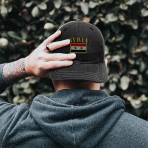 Richardson Trucker Mesh Hat Syria Flag Embroidery Cotton Dad Hats for Men & Women Snapback Black Charcoal