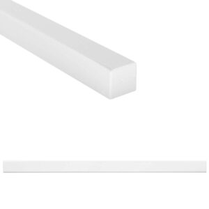 questech decor tile trim, 3/4 x 12 inch linear pencil tile edge trim cap, decorative shower tile liner, kitchen tile border backsplash trim, bright white polished, 6 pack