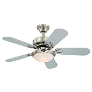 Westinghouse 7230300 Cassidy Indoor Ceiling Fan with Light, 36 Inch, Brushed Nickel