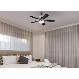 Westinghouse 7230300 Cassidy Indoor Ceiling Fan with Light, 36 Inch, Brushed Nickel