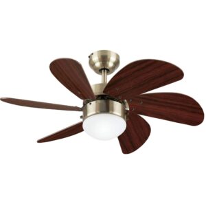 westinghouse 7234700 turbo swirl indoor ceiling fan with light, 30 inch, antique brass
