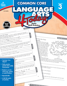 carson dellosa | common core language arts 4 today workbook | grade 3, printable