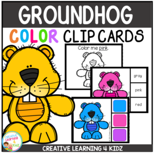 color clip cards: groundhog day