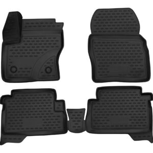 Fits 2013-2019 Ford Escape / 2013-2019 Ford C-Max Floor Mats Front & 2nd Row Seat Liner Set (Black)