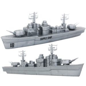 deAO Aircraft Carrier Toy Military Naval Ship Play Set with Small Scale Planes Toy, Supply Ship,Great Battleship Toys Army Men Toys for Boys Girls Kids