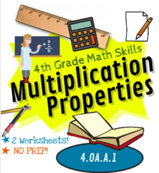 Multiplication Properties, 4th Grade Math Skills, Common Core 4.OA.A.1