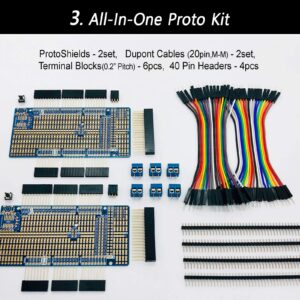 ElectroCookie Proto Shield Kit Compatible with Arduino Mega R3, Stackable DIY Expansion Prototype PCB (2 Pack)