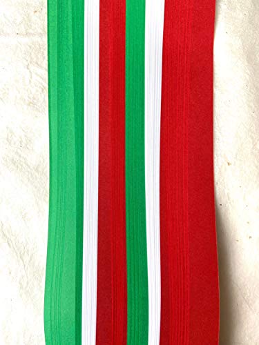 1" Red, Green, White Holiday~ Paper Strips for German, Froebel, Moravian Stars & Weaving