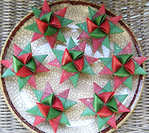 1" Red, Green, White Holiday~ Paper Strips for German, Froebel, Moravian Stars & Weaving